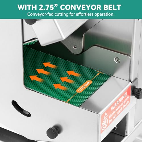 Newhai Commercial Veggie Slicer, with Conveyor Belt Cutter 200W 110V