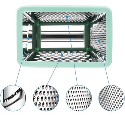 Spring Chef Stainless Steel XL Cheese Grater for Kitchen, Mint - color: Mint
