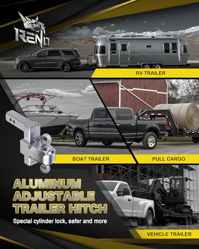 RENO Trailer Hitch (2" Receiver) - 4" Drop/Rise Adjustable Trailer Hitch - size: 2" Receiver x 4" Drop/Rise