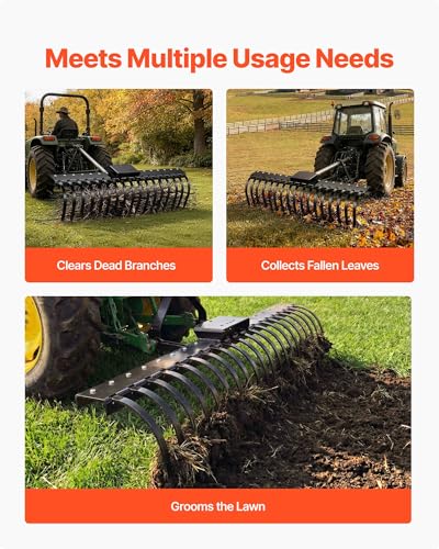 VEVOR Rock Rake Tines, 6 Pack 1" x 5/16" Bolt-Mount Landscape Rake Tines Replacement, One Bolt Hole, High-Strength & Heat-Treated Steel Gravel Rakes Tine Replacement Parts - style: 6 Packs Landscape Rake Tines