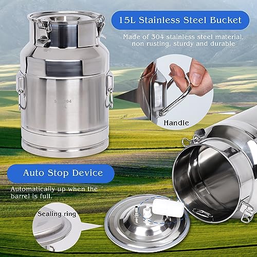 15L Rechargeable Cow Milking Machine Portable Electric Cow Milker