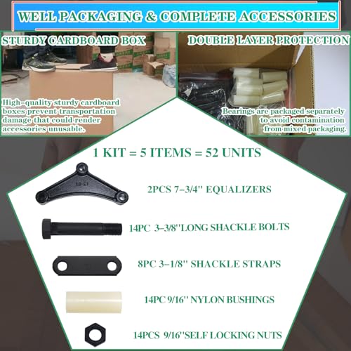Trailer Axle Equalizer 312L Shackle Kit For 3500lb to 5200lb Axle - size: Equalizer 3-1/8" Shackle Kit