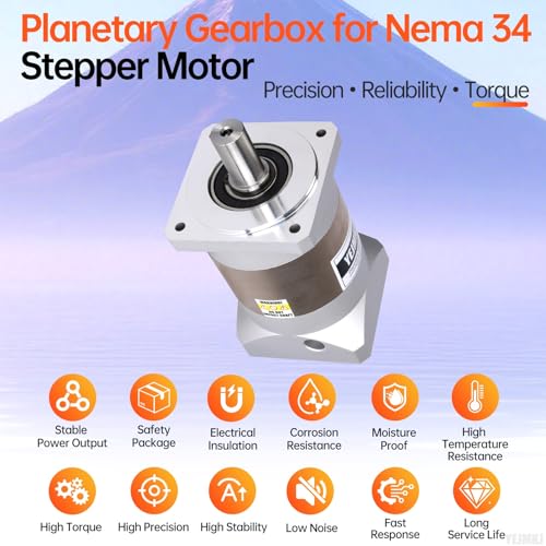 Ratio 20:1 Planetary Gearbox for Nema 34 Stepper Motor 90-133mm