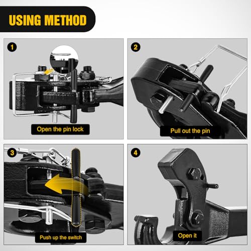 Nilight 10-TON Pintle Hitch for 2-Inch Receiver Hook 20000LBS - color: Pintle Hitch