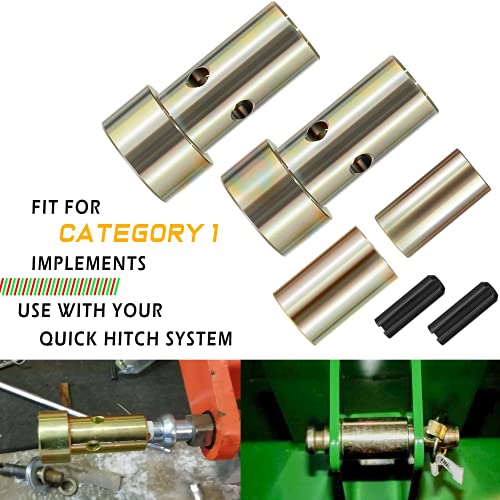 Cat 1 Quick Hitch Adapter Bushing Kit and S07070200 Cat 1 Top Link Pin Fits Category I 3-Point Hitch Tractors