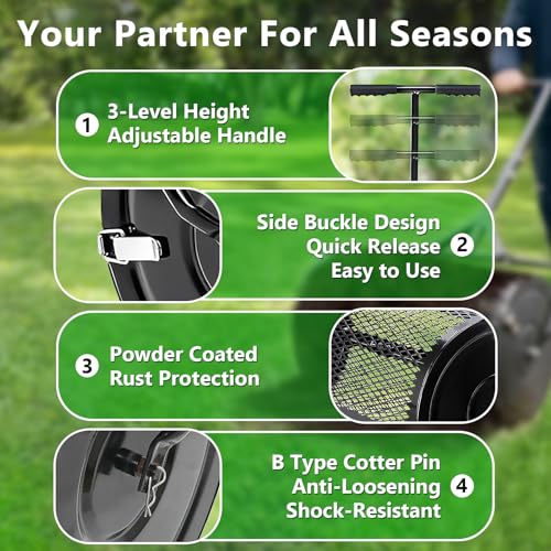24 Inch Compost Spreader, Metal Mesh Peat Moss Spreader for Lawns - size: 24 Inch