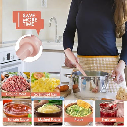 2Pack Meat Chopper Hamburger Masher Ground Beef Smasher Utensil Mix Tool - color: 2 Pack-Pink