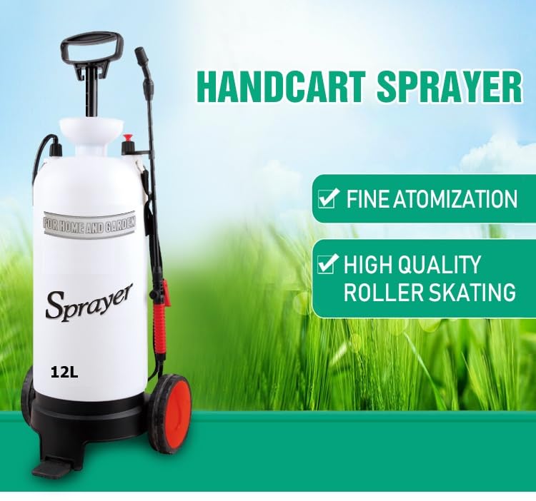 3.2 Gallon Pump Pressure Sprayer Hand Cart on Wheels for Lawn & Garden