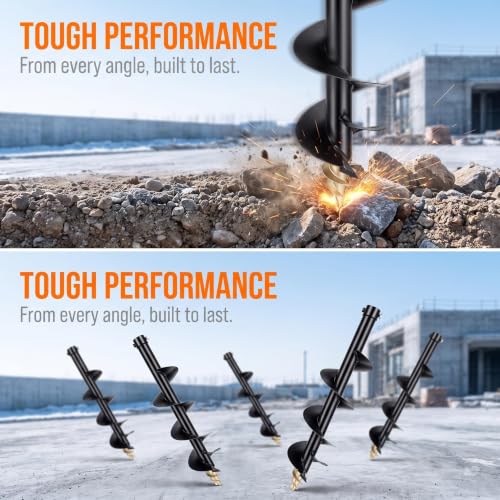 Hydraulic Auger Bit, 8''/200mm Mini Excavator Auger Drill for 0.8 to 2 Tons