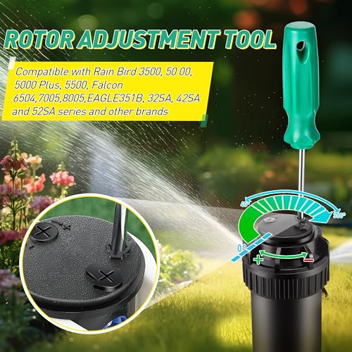 Sprinkler Adjustment Tool Compatible with Hunter/Rain Bird, Green & Orange - color: Green & Orange