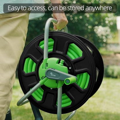 Metal Water Hose Reel Hold 100FT 5/8" Hose - color: Black-metal
