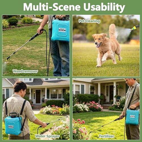 Battery Powered Sprayer 2 Gallon Electric Garden Sprayer for Plants & Weeds - color: BLUE