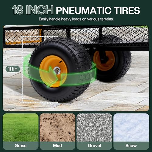 Jocisland 1800 LBS Tow Behind Dump Cart, Heavy-Duty Utility Trailer