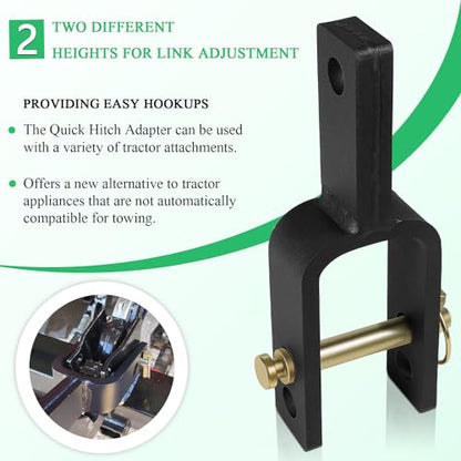 Versatile Quick Hitch Adapter Used to Adjust Top Link Bracket Movements Fits for Category 1 3-Point Quick Hitch Tractors Made of Integral Casting