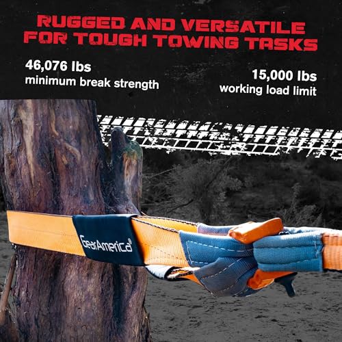 GearAmerica Heavy Duty Tow Strap 4 x 30 ft - 46,076 lbs Tree Saver, 2-Pack - color: 4"x30', size: 2 Pack