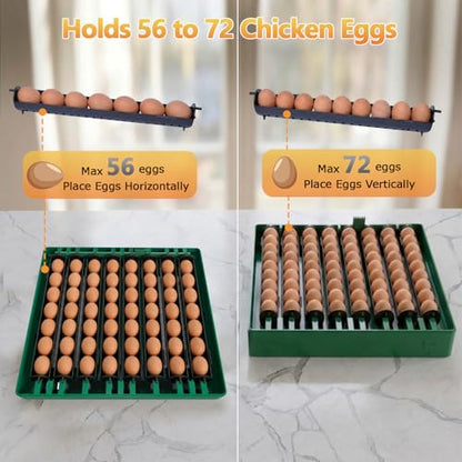 Egg Incubator for Chicken Eggs, Max 72 Egg Incubator with Auto Turner