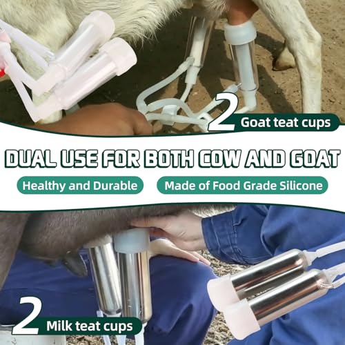 2in1 Cow & Goat Milking Machine 7L Rechargeable Portable Pulsation Milker