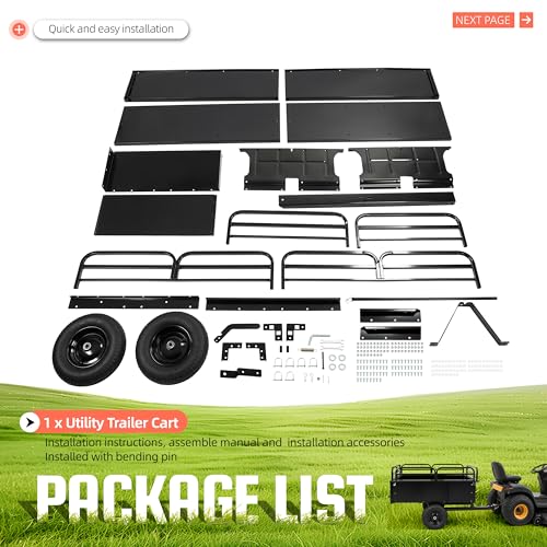 ALMULOO Heavy Duty Trailer Dump Cart Universal 750LBS 15 Cu.Ft Tow Behind