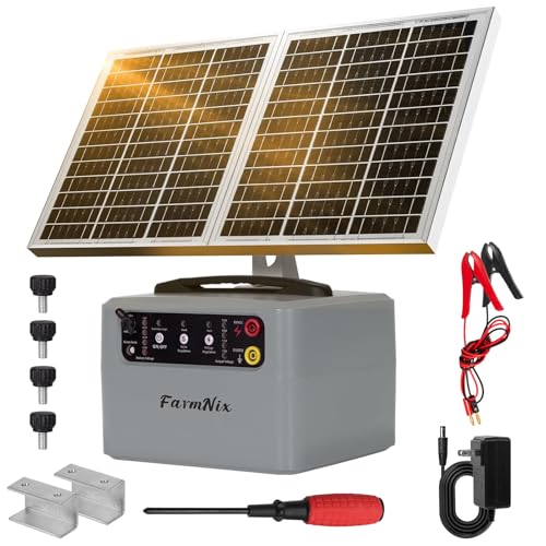 6-12KV Adjustable Output 30 Miles 1.5J Solar Electric Fence Charger - color: Gray
