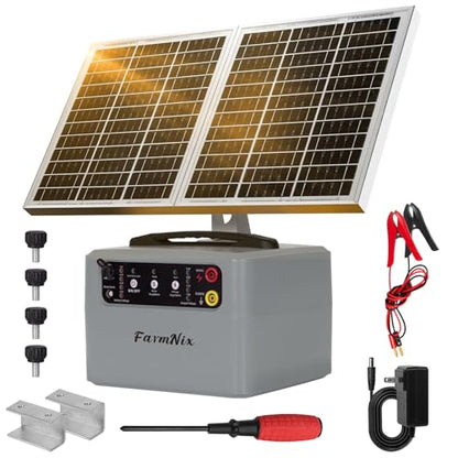6-12KV Adjustable Output 30 Miles 1.5J Solar Electric Fence Charger - color: Gray