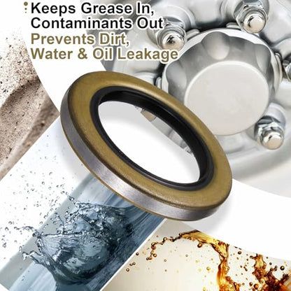 8 Pack Double Lip Grease Seal ID 2.250" x OD 3.376" - style: ID 2.250" x OD 3.376"