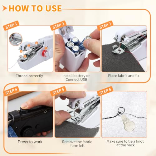 Upgrade Handheld Sewing Machine for Adult Beginners,Black