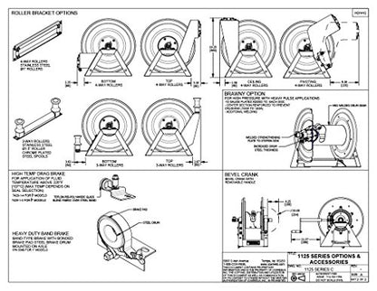 Coxreels 1125-4-500 Steel Hand Crank Hose Reel | Steel Hose Reel | 1/2 x 500' | 17.63”x41.5”x18.75” - size: 1/2" x 500'