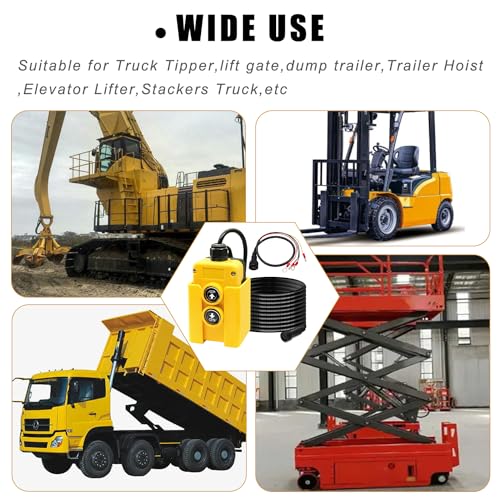 Taiss 4 Wire Dump Trailer Remote Control Switch 12V DC - Industrial Pushbutton Up Down Controller for Truck Lift Unloading Tipper F-G018-4W