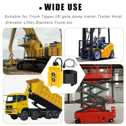 Taiss 4 Wire Dump Trailer Remote Control Switch 12V DC - Industrial Pushbutton Up Down Controller for Truck Lift Unloading Tipper F-G018-4W
