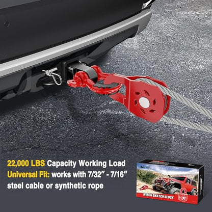 Nilight 10 Ton Winch Snatch Block, Heavy Duty Recovery Pulley - color: Winch Snatch Block