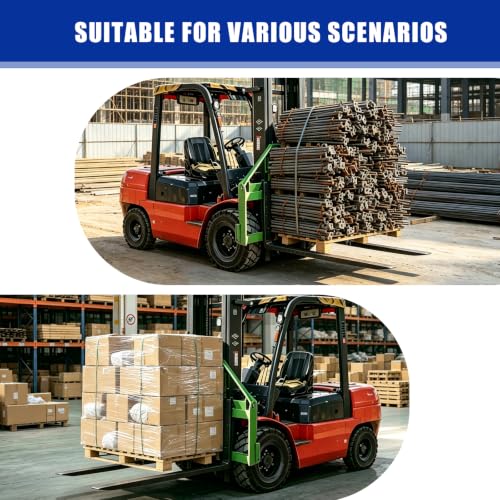 Skid Steer Pallet Fork Set, 45" Frame with 48" Adjustable Fork Blades, 4000 LBS Capacity, 3 Spear Sleeves & 2" Hitch Receiver, Quick Attach Pallet Fork Attachment for John Deere Tractors