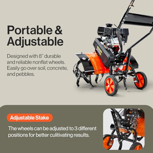 SuperHandy Tiller Cultivator, 7HP 209cc, Soil Tiller, Use Case Focus - style: Front Tine Tiller