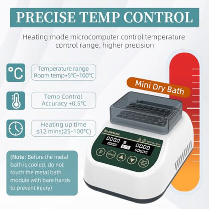MDB100 Mini Dry Bath Incubator Heater, 0.2ml×40, Programmable - size: 0.2