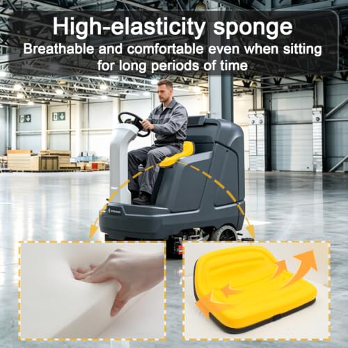 Universal Forklift Seat with Micro Switch, Tractor Seat - color: Yellow