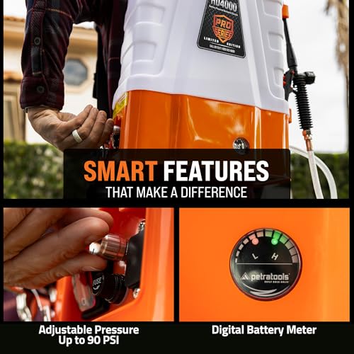 PetraTools HD4000 Battery Powered Backpack Sprayer, 8 Hr Runtime, 9 Nozzles - style: HD4000 Pro Series