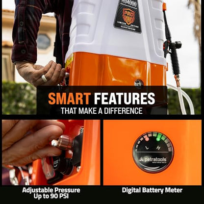 PetraTools HD4000 Battery Powered Backpack Sprayer, 8 Hr Runtime, 9 Nozzles - style: HD4000 Pro Series