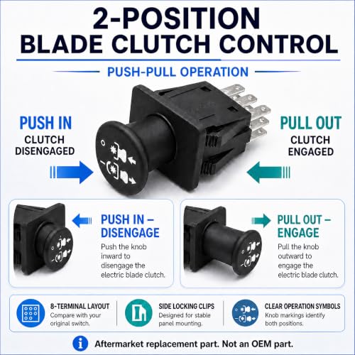10 AMP Upgrade PTO Switch 582107601 582107604 for Lawn Tractors