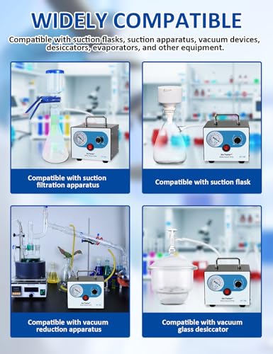 Adjustable 10L/Min Dual Pressure Lab Pump for Filtration,Portable & Oilless