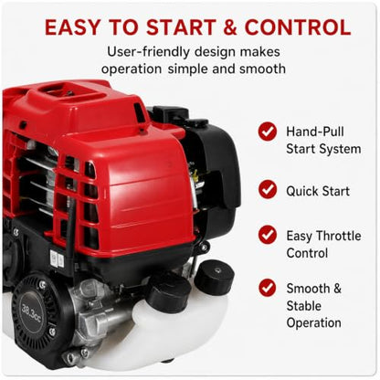 38.3CC 4-Stroke Gas Powered 2 in 1 Brush Cutter with Marine Propeller