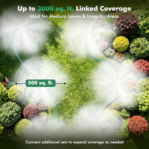 RESTMO 6 Pack Heavy-Duty Full-Metal Lawn Sprinklers for Yard - color: Green, size: 6 Pack