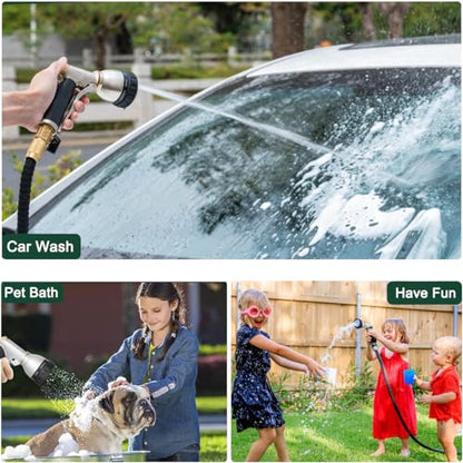 FANHAO Garden Hose Nozzle Heavy Duty, Metal Water Hose Sprayer, Leakproof
