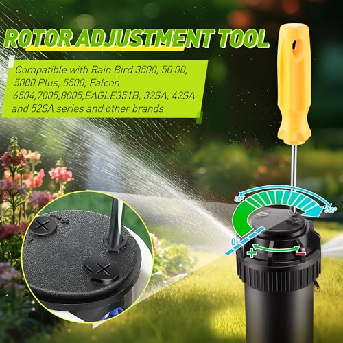 Sprinkler Adjustment Tool Compatible with Hunter/Rain Bird, Yellow & White - color: Yellow & White