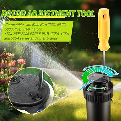 Sprinkler Adjustment Tool Compatible with Hunter/Rain Bird, Yellow & White - color: Yellow & White