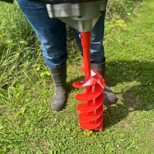 Double Spiral Earth Auger Spiral Drill Bit 8” x 36”, Post Hole Digger with 7/8" Drive Drill - size: 8-Inch
