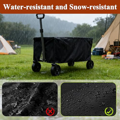 TheElves Wagon Rain Cover for Collapsible Wagon, Steel Cart, Poly Dump Cart - size: 33x21x19 inch