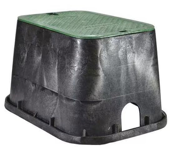 Extra Large Black/Green Rectangular Sprinkler Valve Box, PVC 15-1/2" Wide x 21" Long x 12" High