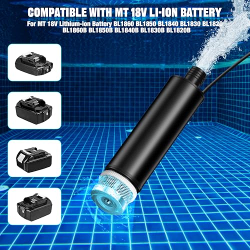 Water Pump for Makita 18V Battery,500GPH Submersible Pump/Dirty Water/Suction/Flat Water,for Pool,Garden Irrigation,Car Wash,Puddle,Camping,Cellar(No Battery) - style: for Makita