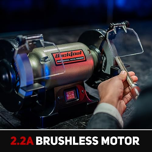 BUCKTOOL 6" 1/3HP Low Speed Bench Grinder,High Precision Wobble Free Wheels - style: 6" Low Speed