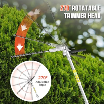 52cc 6-in-1 Gas Weed Wacker/String Trimmer w/Hedge Trimmer & Pole Saw