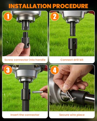 42V Cordless Auger Post Hole Digger with 2x4.5Ah Batteries & Dual Chargers - color: Black